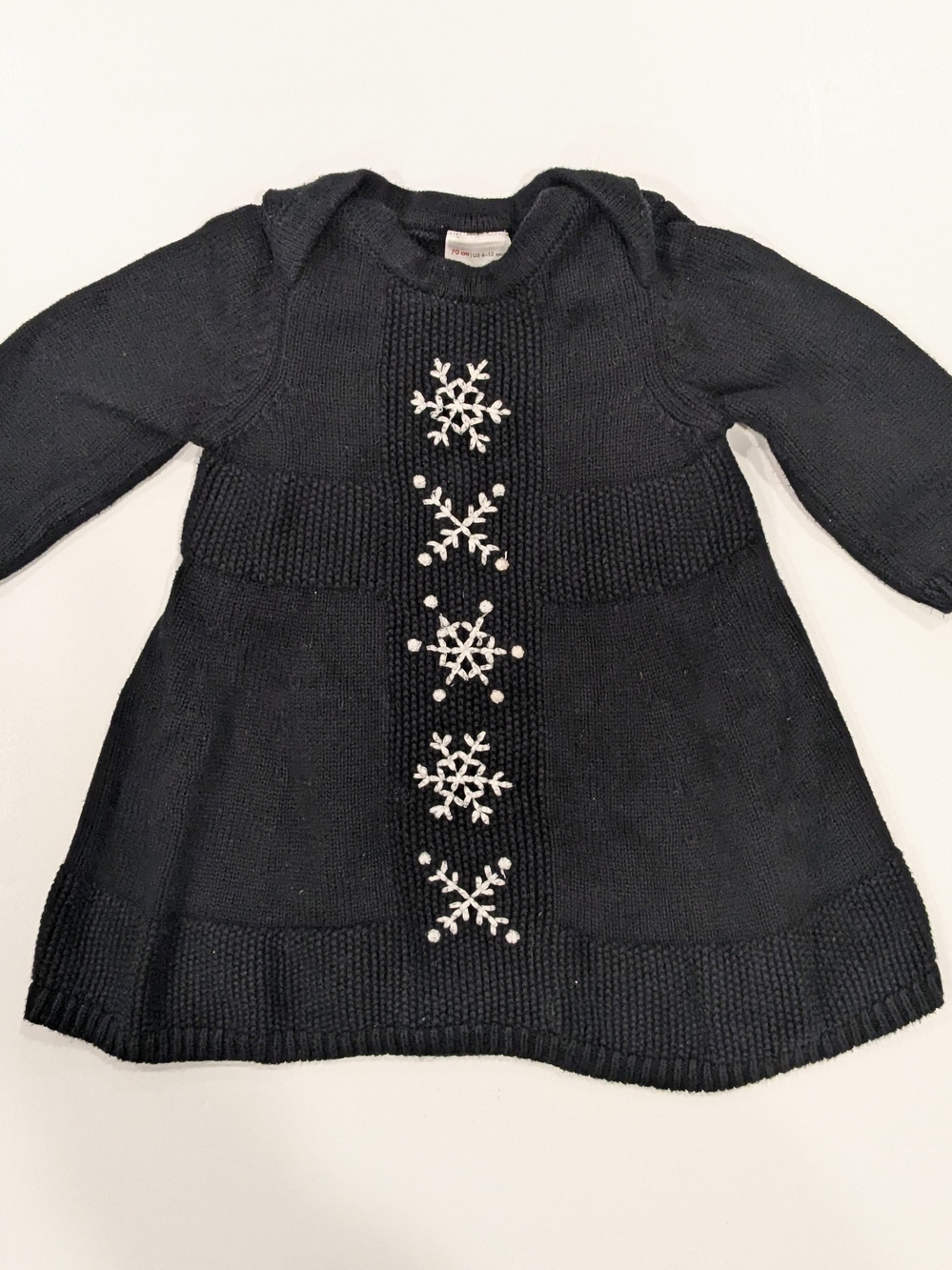 Hanna Andersson Black Knit Baby Sweater Dress 6-12m